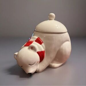 Blushing Polar Bear Ceramic Cookie Jar by Magenta